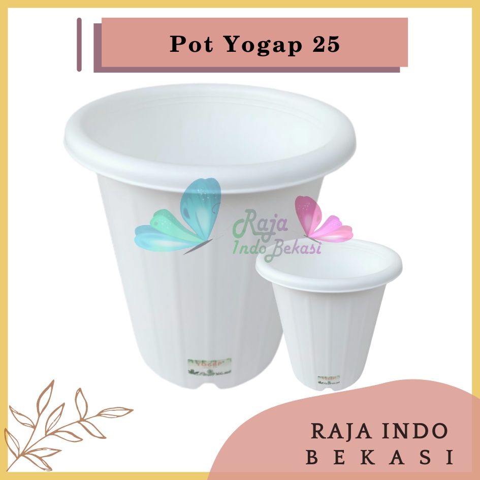 Pot Yogap 25 Putih Pot Bunga Tanaman Tinggi Yogap Ypt 25 Putih - Bahan Tebal