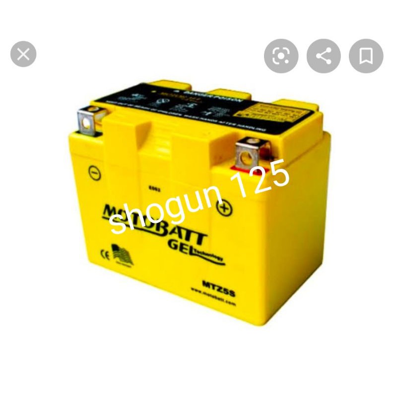 aki kering motobatt gel suzuki shogun 125 type mtz5s