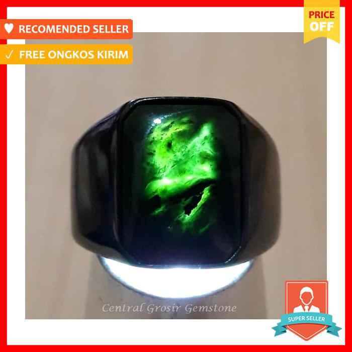 CINCIN BATU KEREN NATURAL BLACK JADE ASLI ACEH