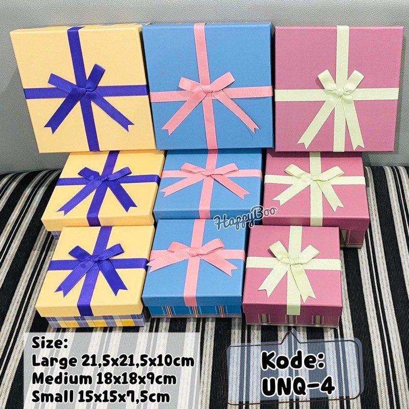 kotak kado gift box kado hampers unq4 set 3 susun / satuan large medium small kecil sedang besar