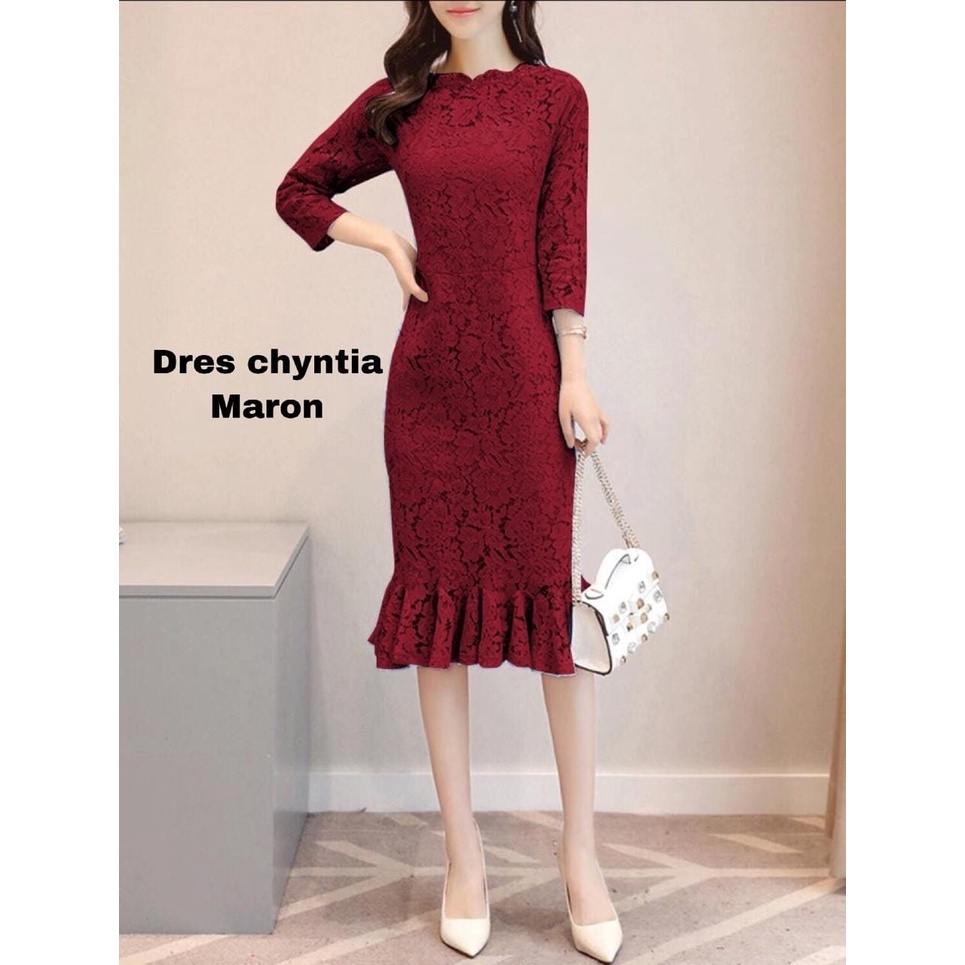 O2 Fashion / Dress Chyntia / bisa cod