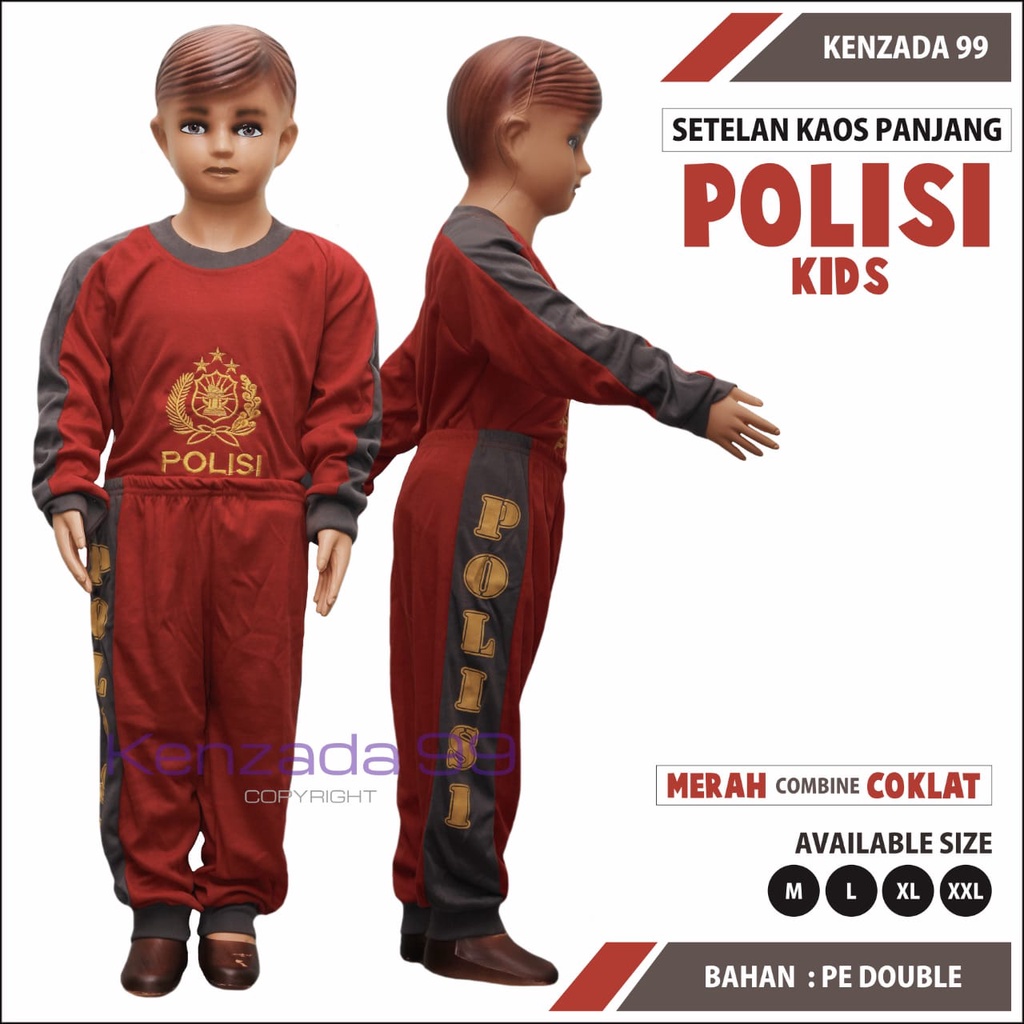 [COD] SETELAN ANAK KAOS ANAK KAOS LENGAN PENDEK TACTICAL POLISI ANAK-ANAK