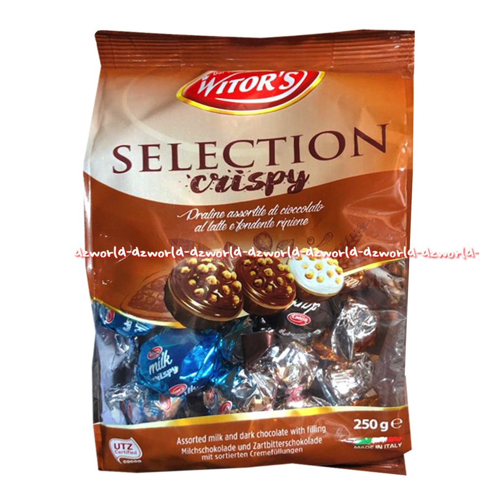 Witor's Selection Crispy 250gr Nocciola Fondente Latte Coklat Bulat Witors Witor Wintor's Krispi Kriuk