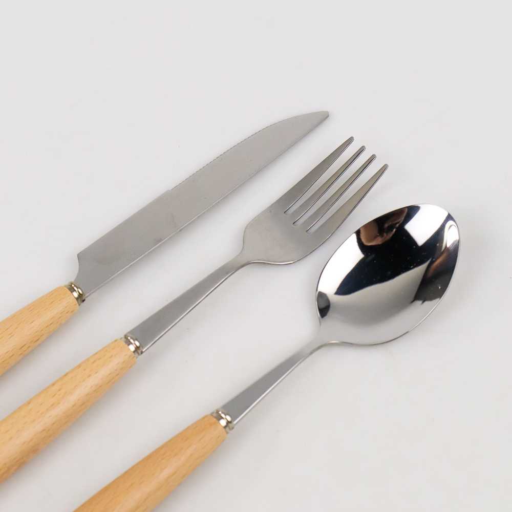 TD-DPR BearPaw Set Perlengkapan Makan Sendok Garpu Pisau Wooden 3PCS - KA2020