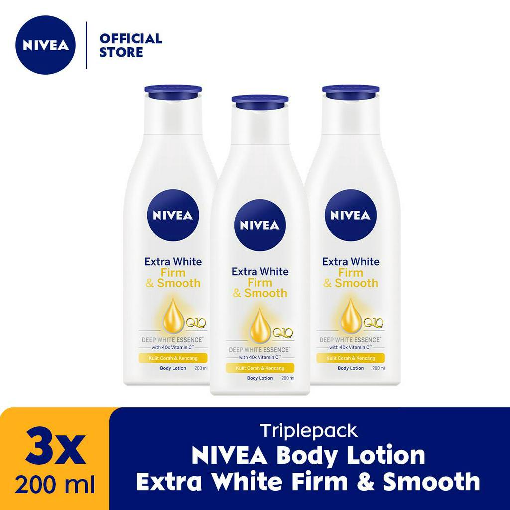 NIVEA Body Lotion Extra White Firm &amp; Smooth 200mL Triplepack