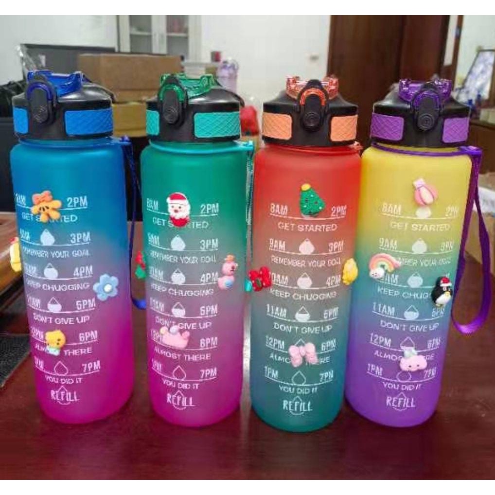 BOTOL 1LITER FREE STIKER 2D VIRAL/NAGITA/BOTOL PELANGI PENANDA WAKTU