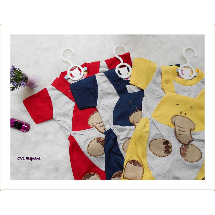 Baju Jumpsuit Apple Kids Anak-Anak Baju Jumper Fashion Baby Ovl Elephant