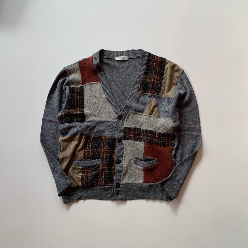 KNIT WOOL REWORKED CARDIGAN