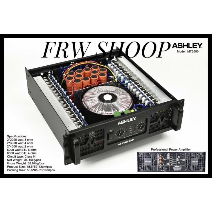 Power Amplifier Ashley Mt6500 / Ashley Mt 6500 Original Profesional Kode 1420
