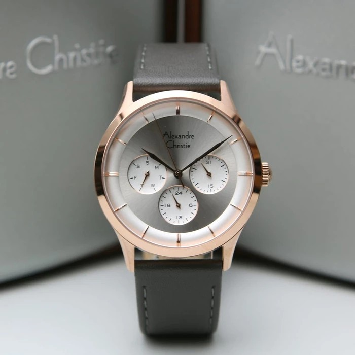 Jam Tangan Wanita Alexandre Christie AC 2868 Rosegold Grey Original