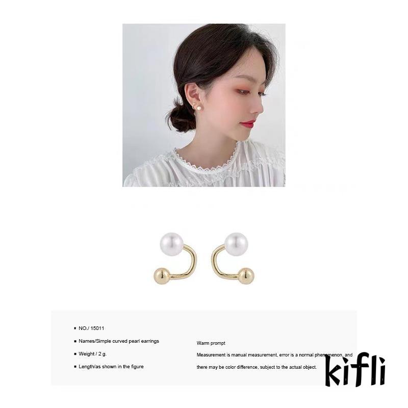 Anting Tusuk Silver S925 Desain Simple Hias Mutiara Untuk Wanita