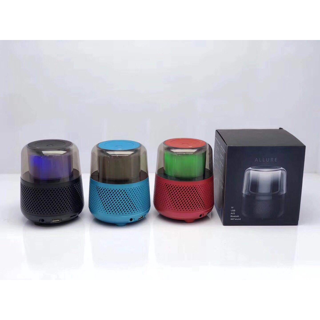 Speaker Allure Super Bass Mini Portable Hi-fi Speaker Bluetooth Allure Wireless Speaker Simple Gift 360 degree Sound Changing Color Smart Voice Audio Bluetooth Speaker