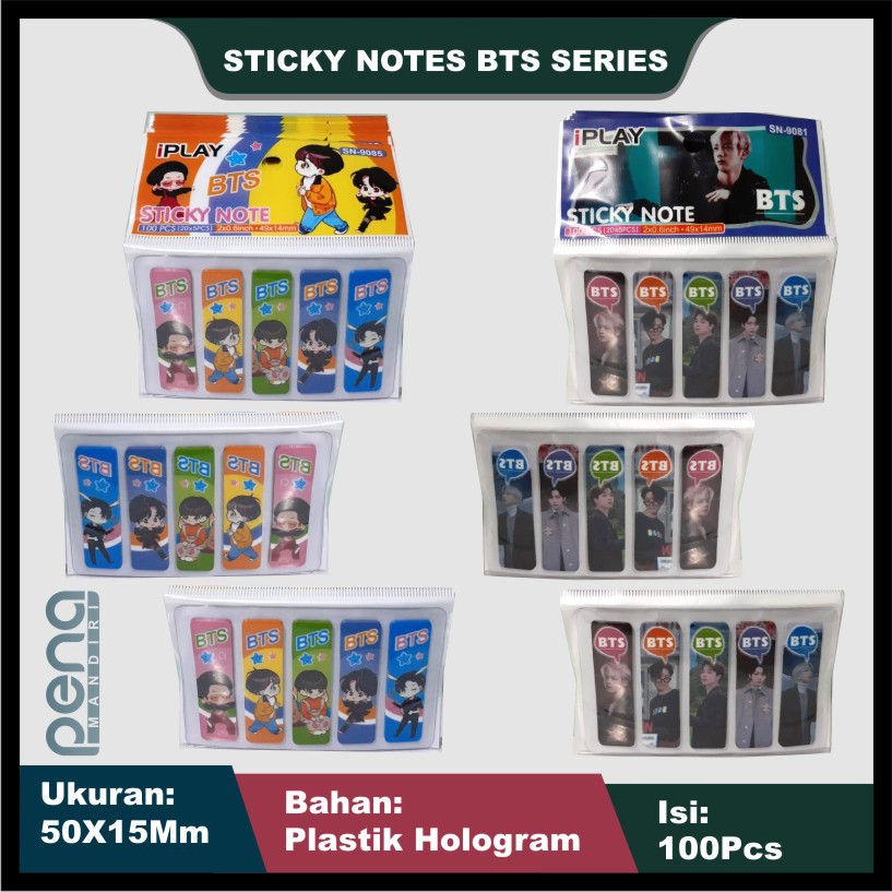 STICKY NOTE BTS / STIKCY NOTES BT21 / PEMBATAS BUKU BTS /PENANDA BUKU PLASTIK