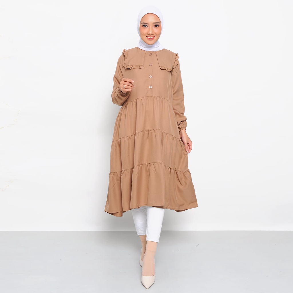 MIDI DRESS LONG TUNIK WANITA/MIDI DRESS SHAKILA PREMIUM/LONG TUNIK BUSUI