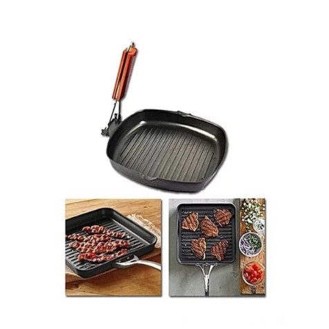 Square grill pan panci panggang bbq teflon tebal anti lengket