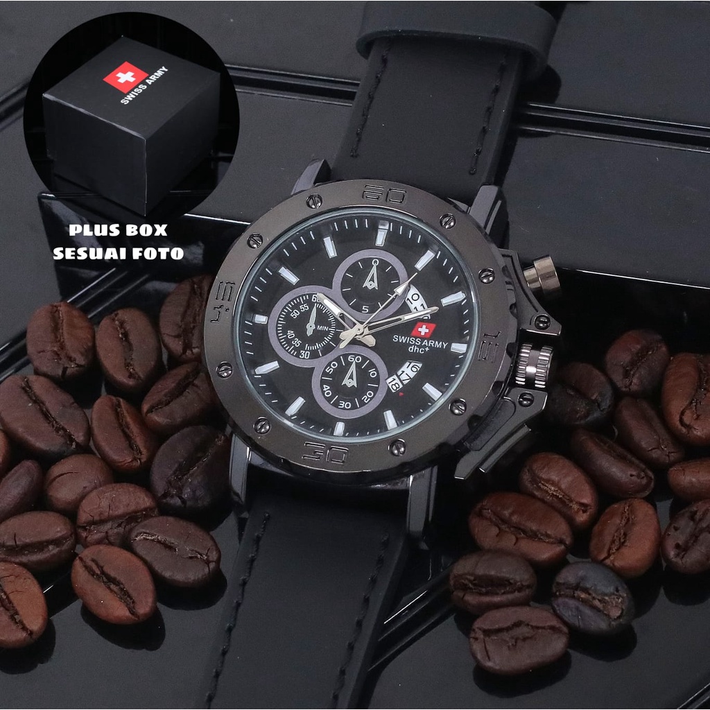 Grosiran Jam Tangan Fashion Pria S46100SE Analog Strap Kulit Tanggal Aktif Chrono Off Include Box Jam Tangan Exclusive dan Baterai Cadangan (COD)