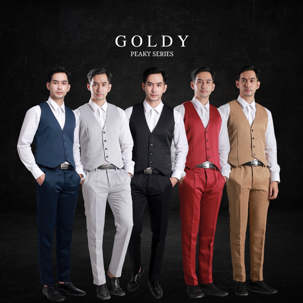 GOLDY - Rompi / Vest &amp; Celana Formal Pria - Peaky Series