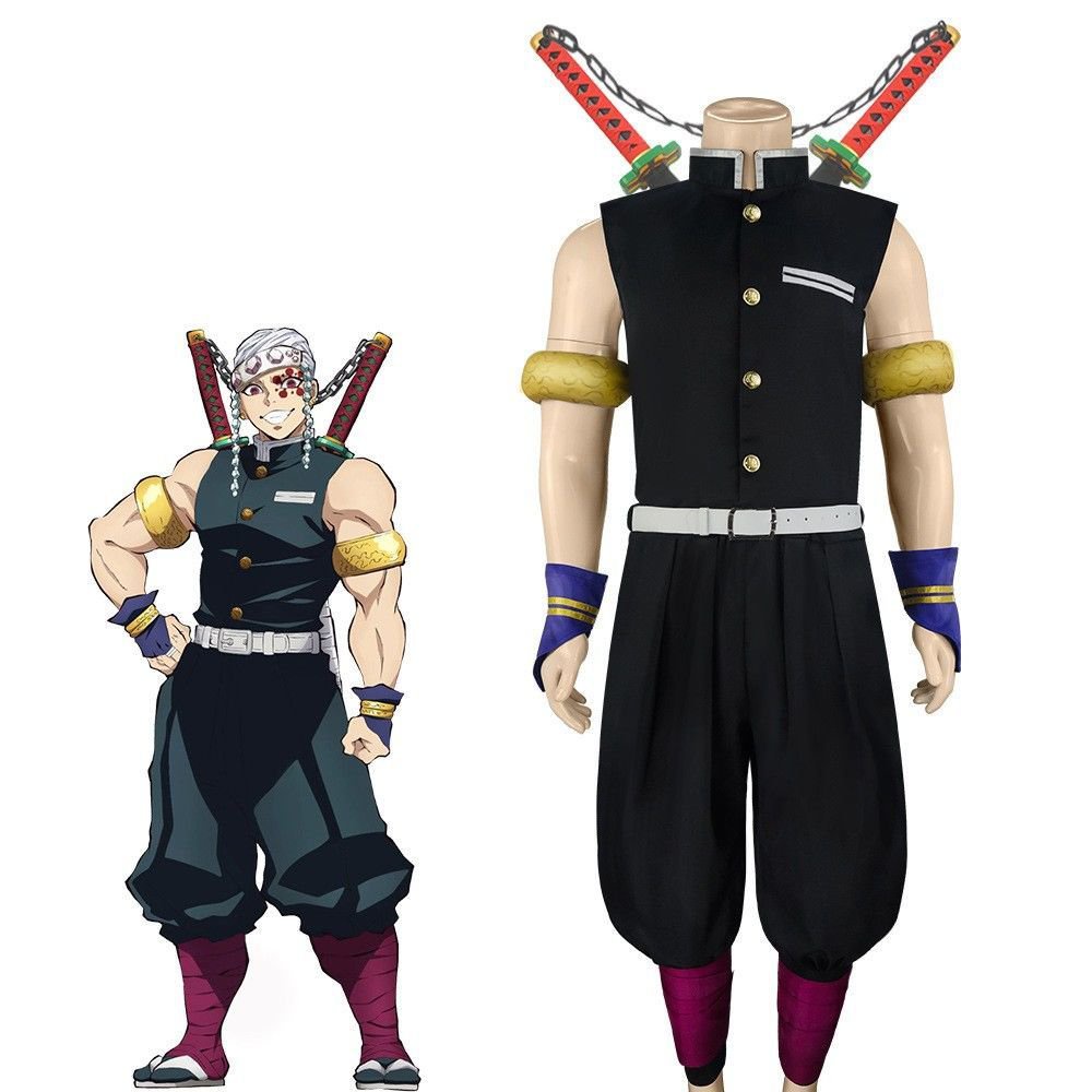 Anime Demon Slayer Season 2 Uzui Tengen Cosplay Costume Outfits Suit Uniform Full Set