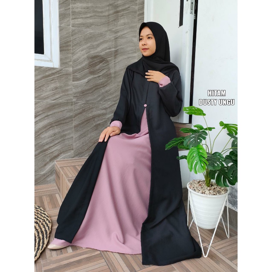 Gamis Ity Crepe Rompi / Gamis Ity Crepe Kombinasi / Gamis Ity Crepe Cardigan