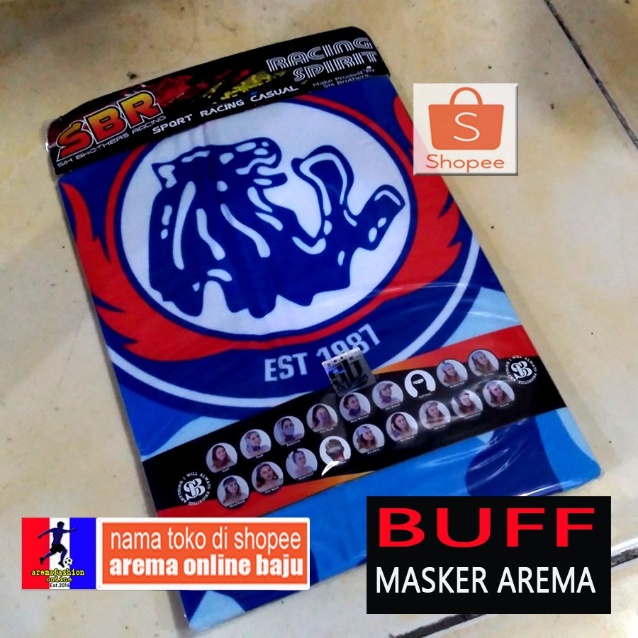 BUFF AREMA MASKER AREMA TERBARU logo arema fc - AREMAFASHION - AREMA ONLINE