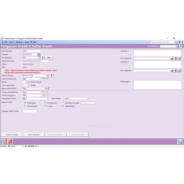 SOFTWARE KOPERASI KREDIT SIMPAN PINJAM .0