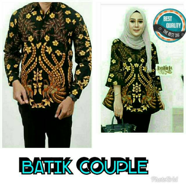 Batik couple KEMEJA BATIK motif burung emas