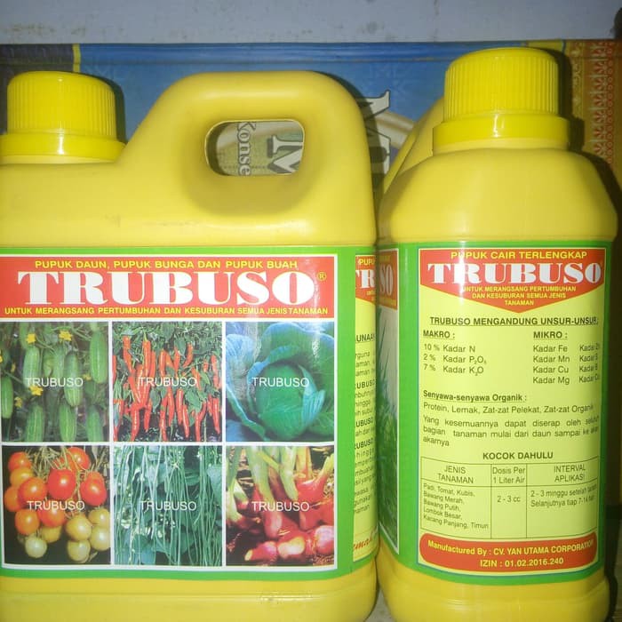 PUPUK NPK CAIR TRUBUSO 1 LITER PLUS ZPT- PUPUK DAUN- BUNGA DAN BUAH.