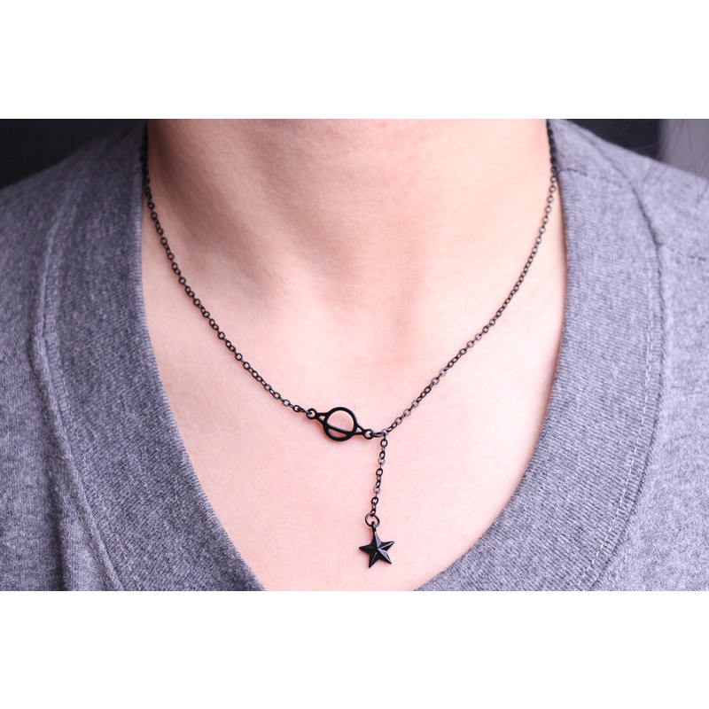 OSD COD KALUNG LIONTIN BULAN BINTANG TITANIUM CEWEK WANITA ANTI KARAT DAN LUNTUR ORI KOREAN STYLE KO