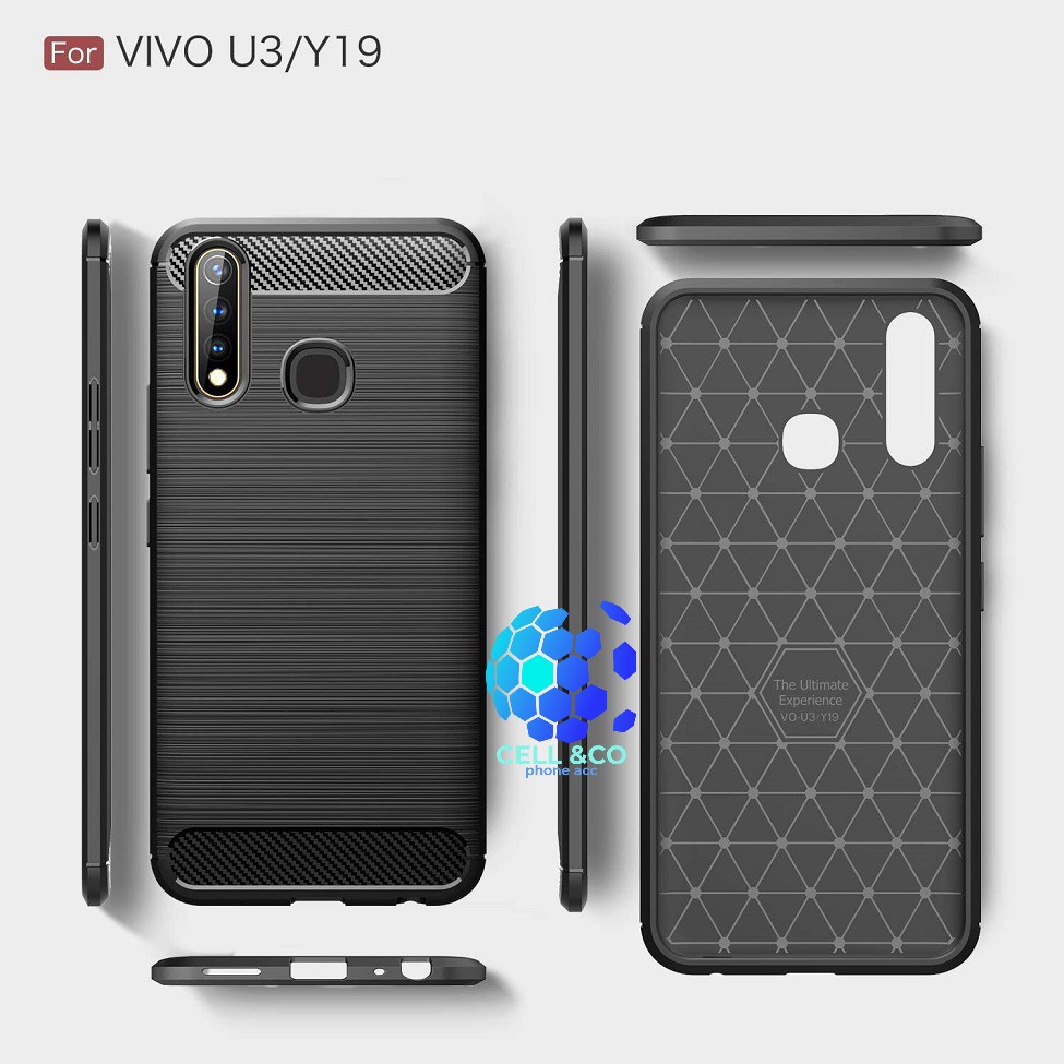 CASE CARBON VIVO Y19 casing hp silikon softcase case premium carbon cover