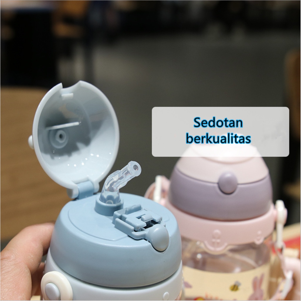 Botol Minum Anak/Karakter rabbit Bear Tutup Clip/import/botol Kartun 280-450ML/