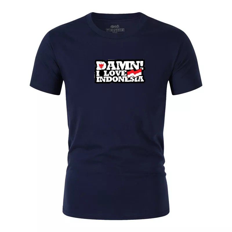 Hokyshop92 Kaos Distro Pria Damn I Love Indonesia Baju Oblong Pakaian Lelaki Dewasa Lengan Pendek Atasan Tshirt Cod