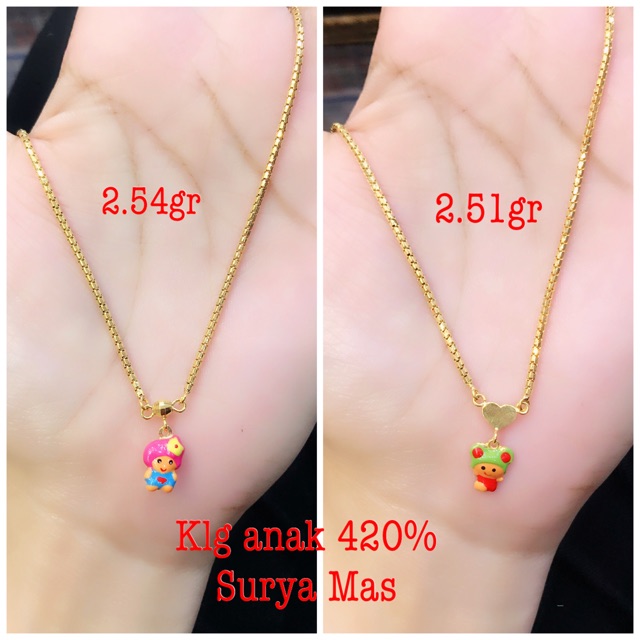Kalung anak buah emas 420%