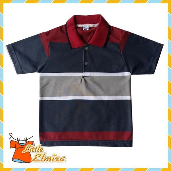 Kaos Kerah Anak Polo Salur Stripe Katun Premium