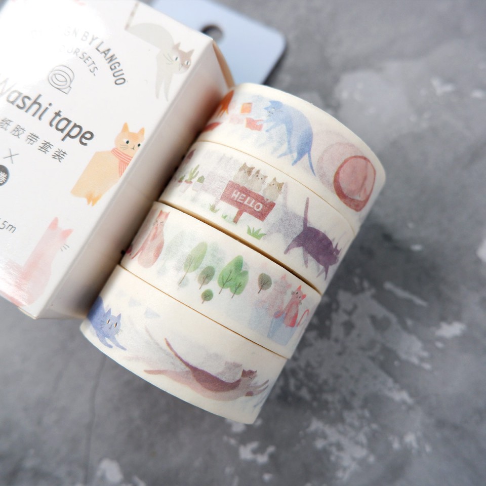 

Washi Tape / Masking Tape Playing Cats (15 mm set)