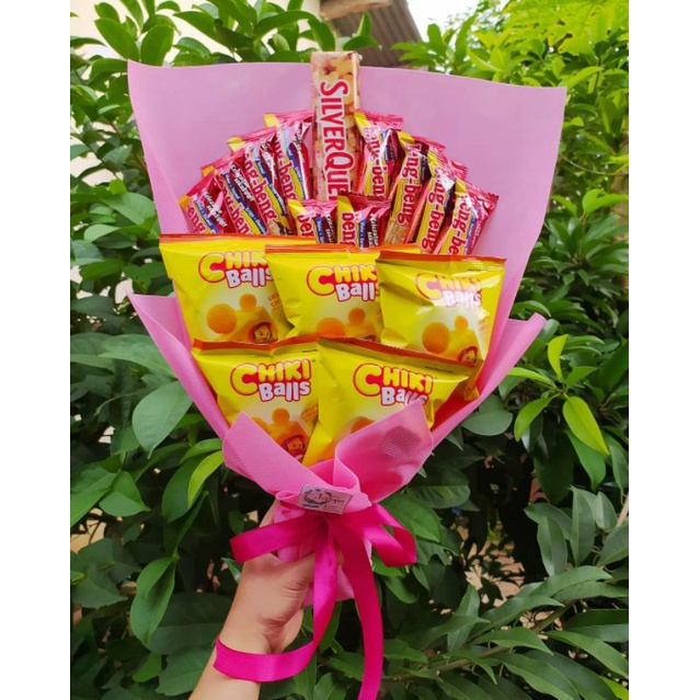 Buket bengbeng silverqueen chiki balls ENAK lengkap/paket/bingkisan Snack Ulang Tahun/Ultah/ Wisuda/Kado/Hadiah