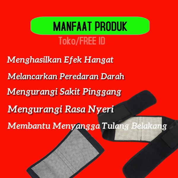 Sabuk Terapi Pinggang Magnetik Korset Tourmaline Pereda Sakit Pemanas Koyo Terapi Pegal Nyeri Syaraf