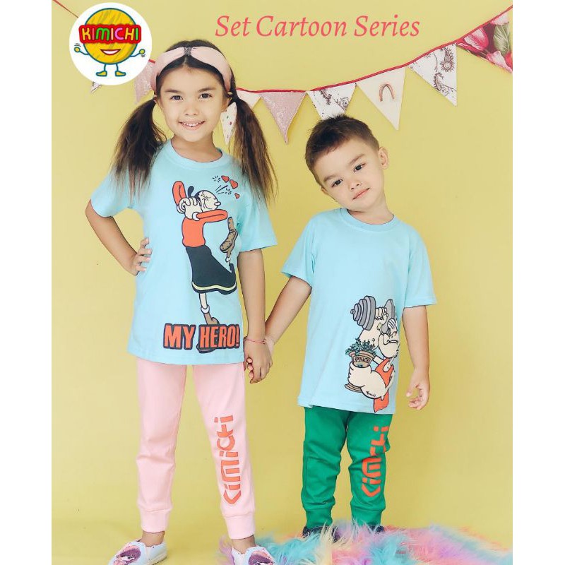 2-10thn SETELAN BAJU KIMICHI/ SETELAN ANAK /SETELAN KARAKTER/ BAJU ANAK KARAKTER