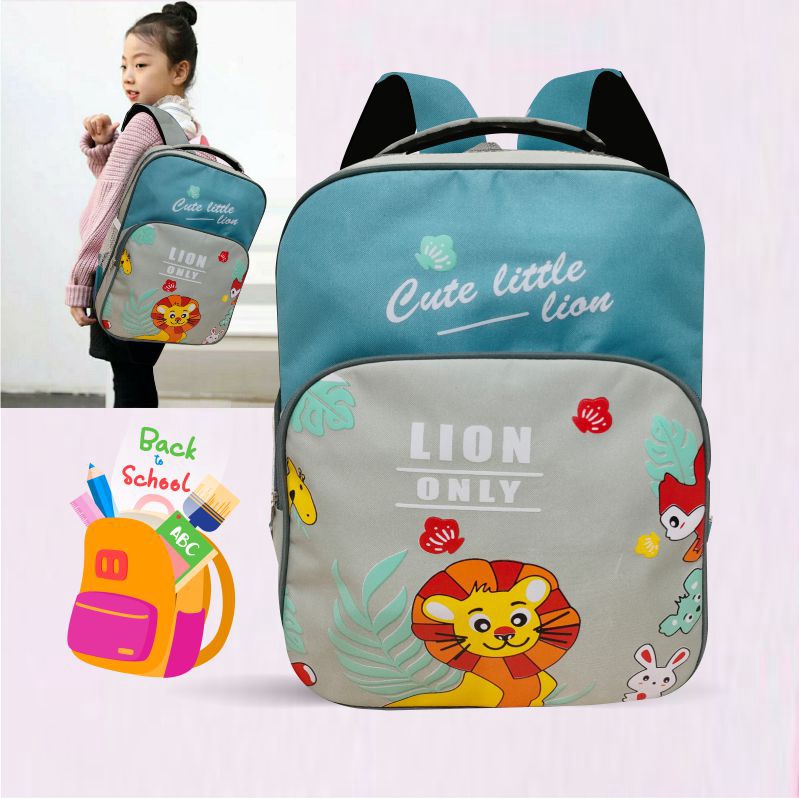 Tas Ransel Anak Karakter Tas Punggung Backpack Anak Sekolah TK SD  Motif Cartoon Lion Lucu - PG 8921