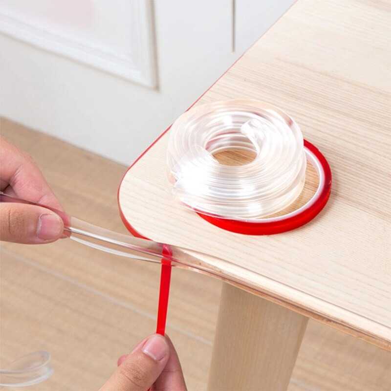 GS Medan Lakban Pelindung Pinggiran Meja Silikon Pengaman  bentur ujung meja Lovyno Lis Bumper Strip Table Edge Protector