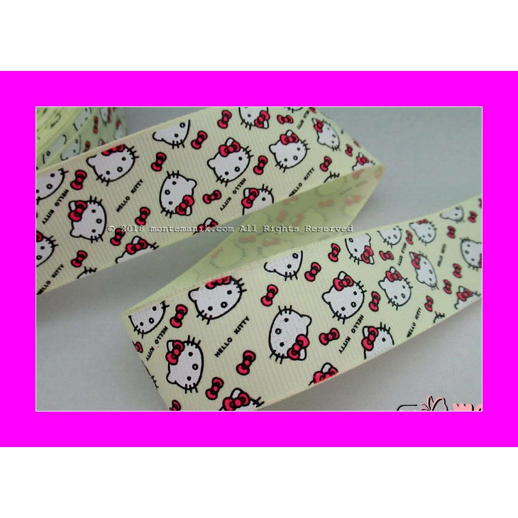 

Pita Grosgrain Motif Hello Kitty 1 inc Kuning Muda (PITA-219) WPC Craft