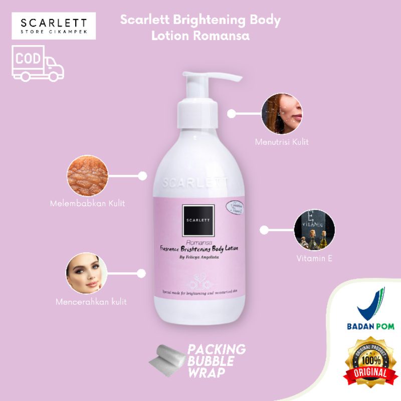 *galerybeautysemarang* Scarlett Whitening Body Lotion [Jolly Ready] Scarlet Original Hand Scrub Lulur Romansa Charming