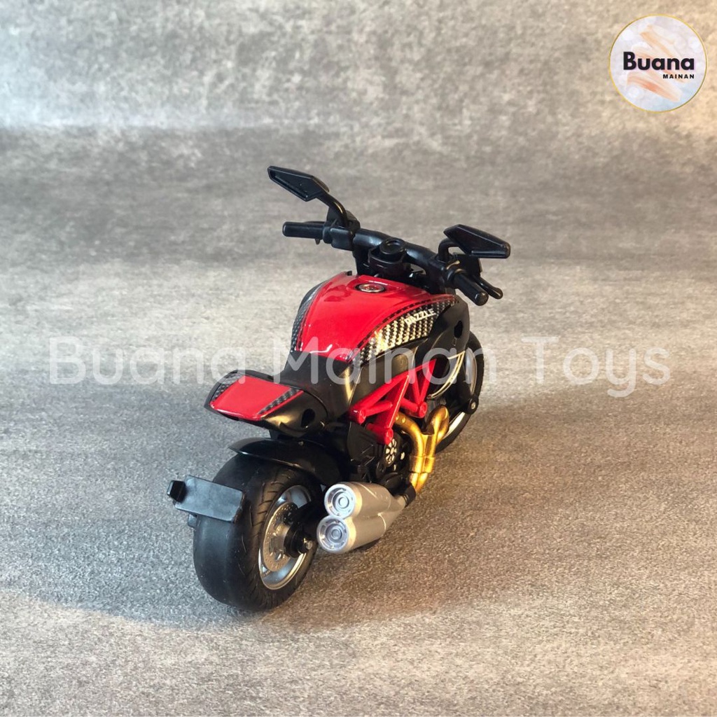 DIECAST SEPEDA MOTOR MODEL SPORT MAINAN ANAK PULLBACK LAMPU SUARA