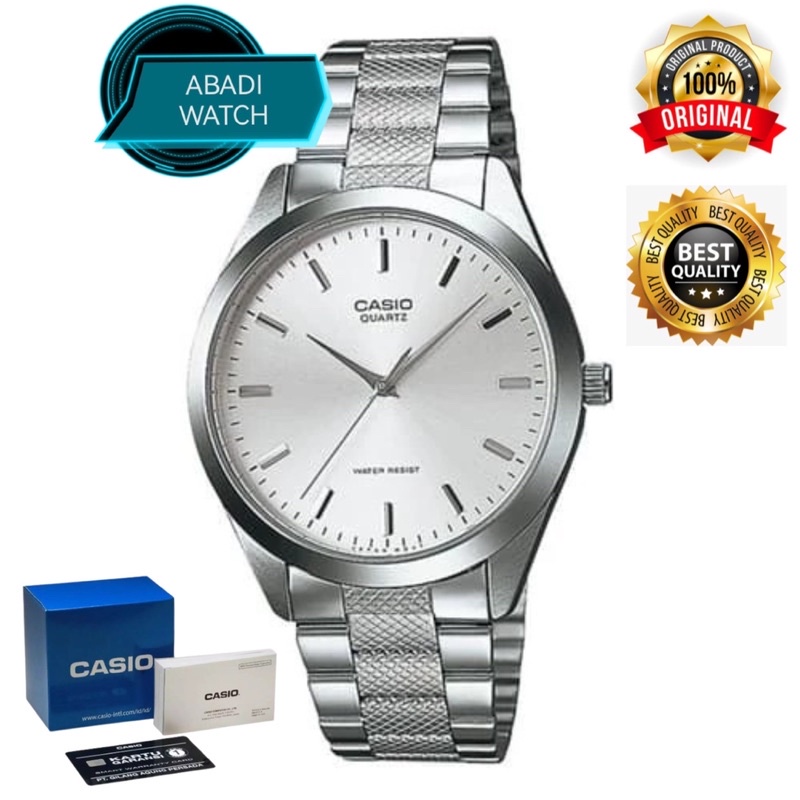 CASIO MTP-1274D-7ADF FULL SILVER JAM TANGAN PRIA ORIGINAL BUKAN BM