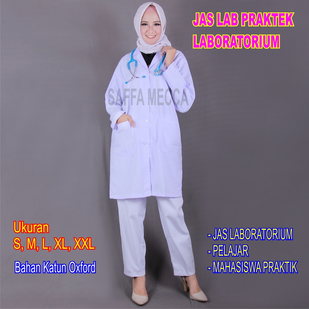 Jas Lab  Jas Laboratium  Baju Praktek Mahasiswa  Baju Praktek Pelajar  Lengan Panjang Pria &amp; Wanita Bahan Katun Oxford