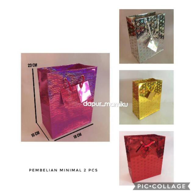 DAPURMAMI Paper Bag Hologram Small Warna Tas Kertas premium