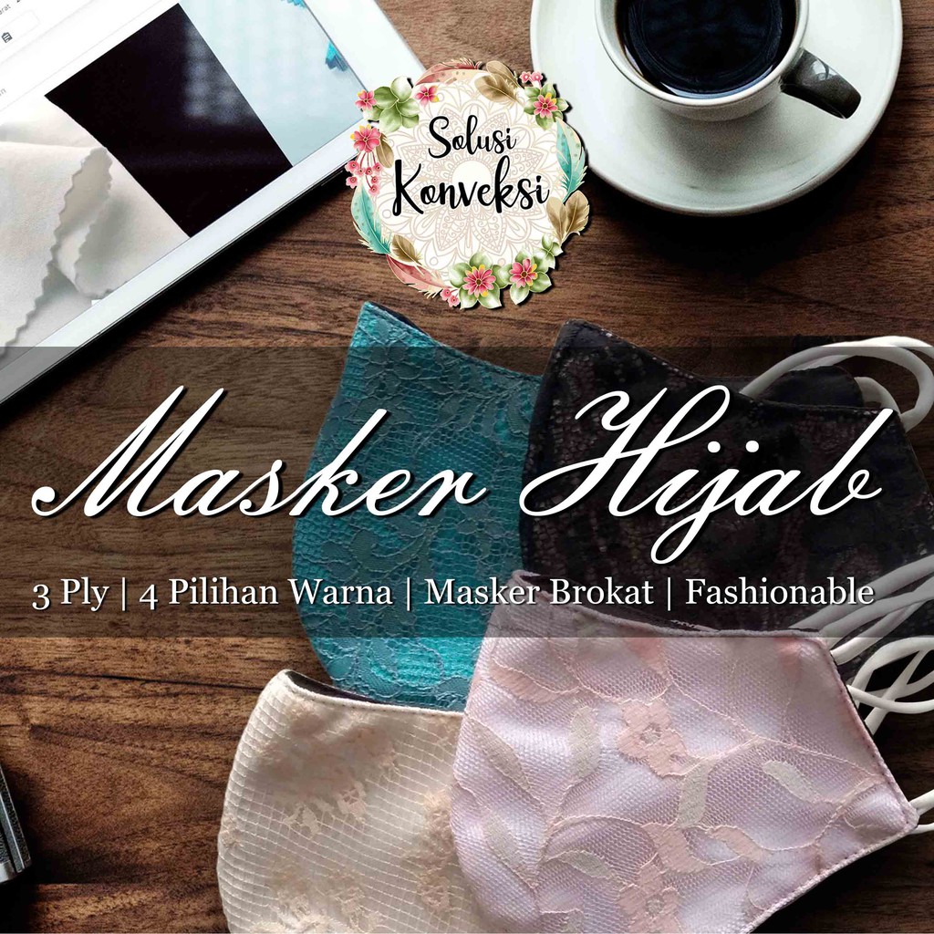 Masker Kain Brokat Lace / Masker Kain Lace (Headloop)