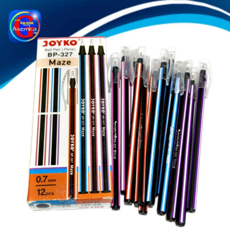 Bolpen Pulpen Pena Joyko BP-327 Maze 0.7 mm grosir 12pcs