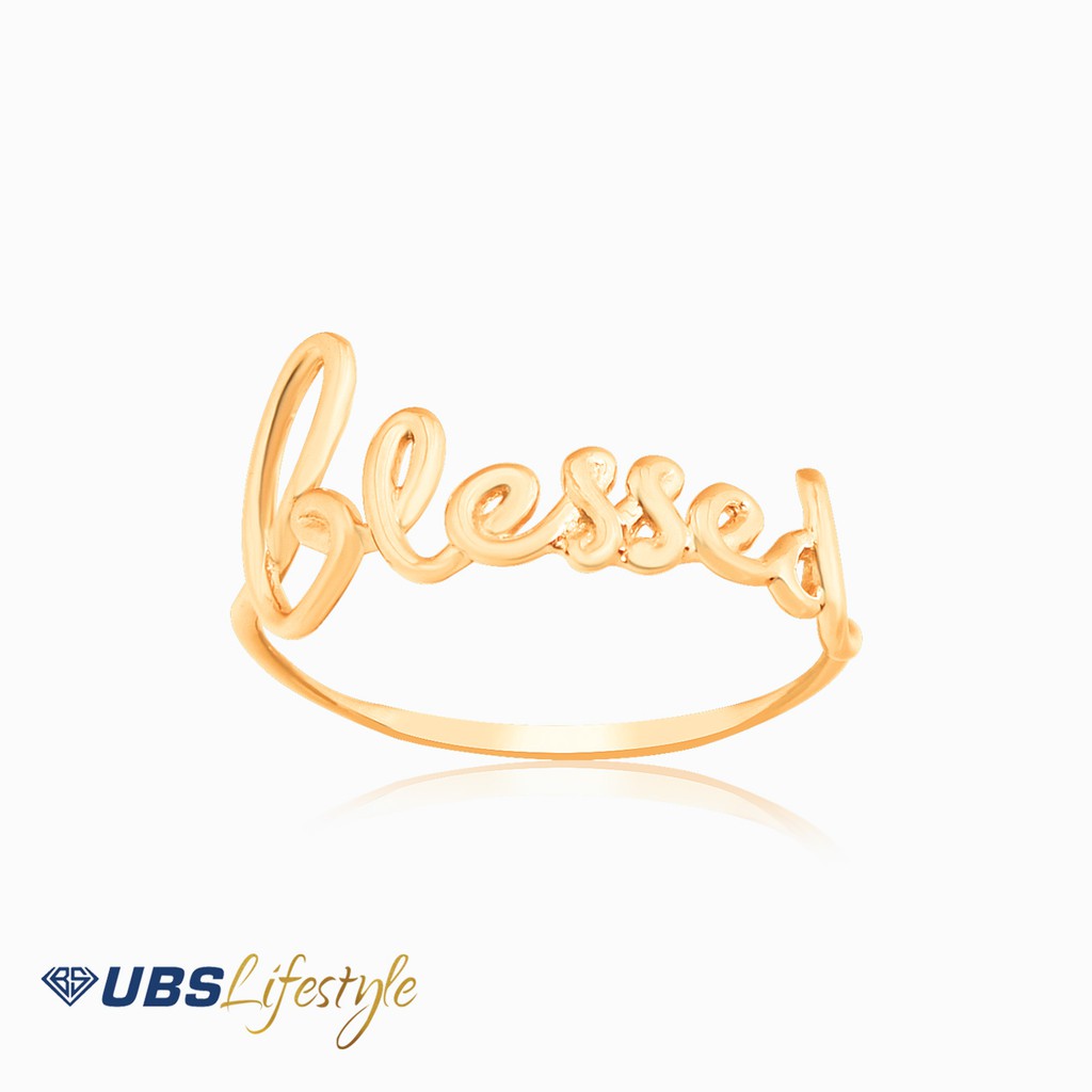 Cincin Linea Believe Hope Blessed UBS Emas tua cincin ringan emas 700 toko emas