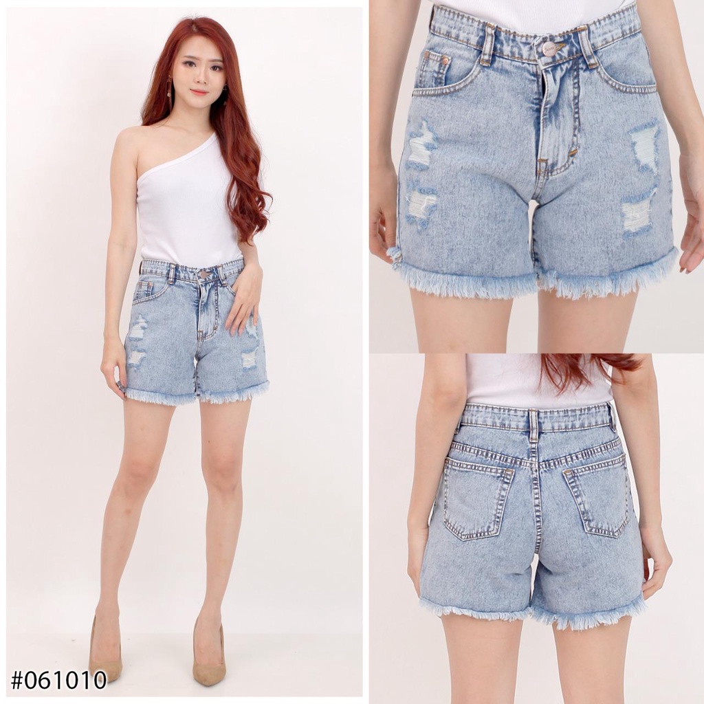 Celana Pendek Short Hotpants Boyfriend BF Sobek Destroy