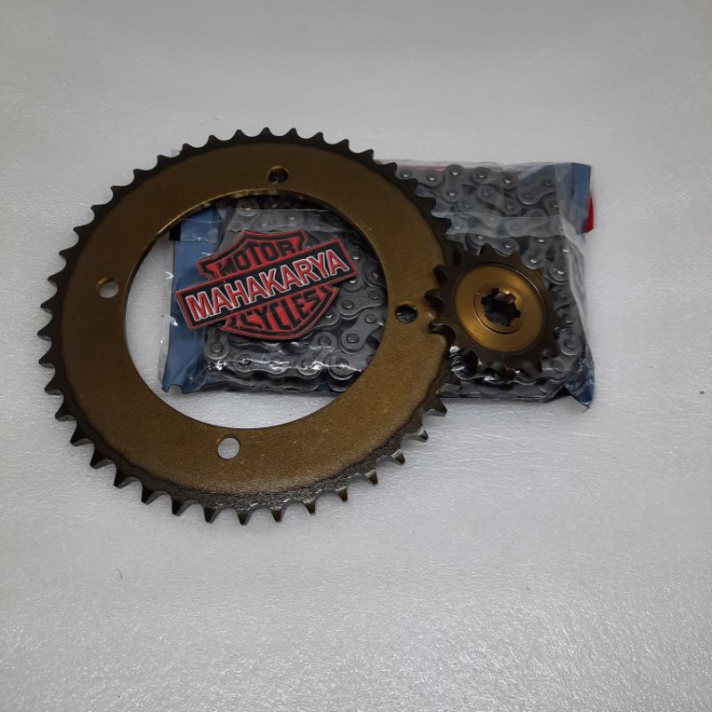 GEARSET GIRSET GEAR PAKET RANTAI KLX 150 150S 150L DTRACKER TEBAL